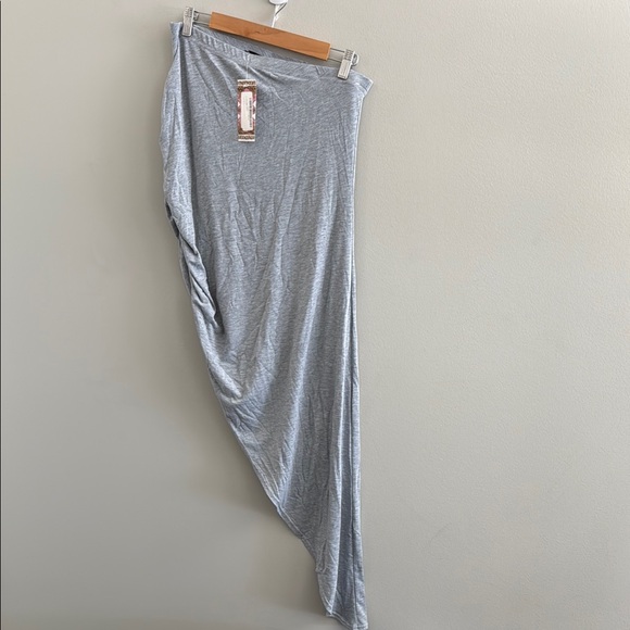 Gray Women's Ruched Maxi Skirt - Picture 2 of 4